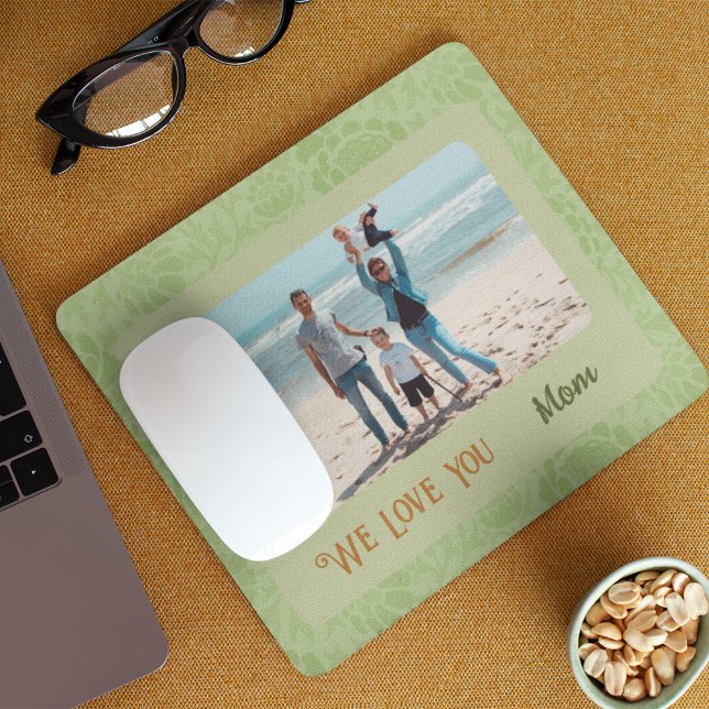 Chic Personalised Photo Text Mothers' Day Gift Mouse Mat (Creator Uploaded)