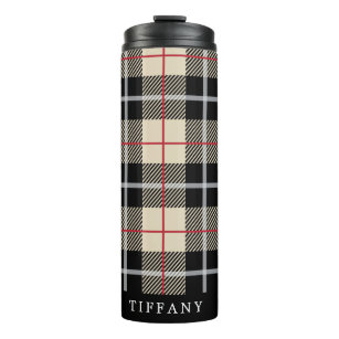 Chic Personalised Thompson Camel Plaid Pattern Thermal Tumbler