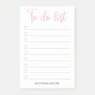Chic Personalised To Do List Pink Handwritten Post-it Notes
