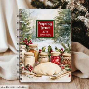 Chic Personalized Classic Holiday Recipes Notebook