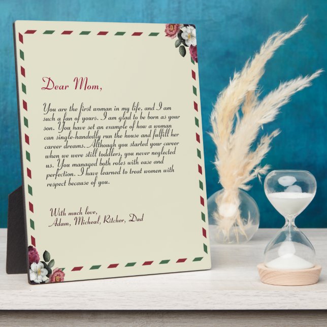 Chic Personalized Love Letter Handwritten gift Plaque (Side)
