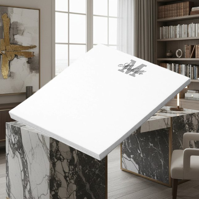 Chic personalized name monogram writing notepad (chic notepad with monogram)