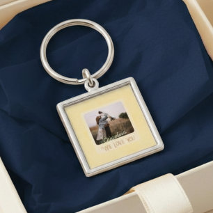 Chic Personalized Photo Text Grandma Gift Key Ring