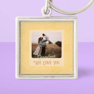 Chic Personalized Photo Text Grandma Gift Key Ring