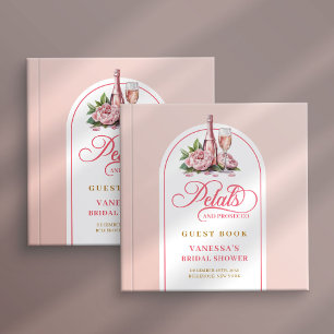 Chic petals and prosecco blush gold guest album book