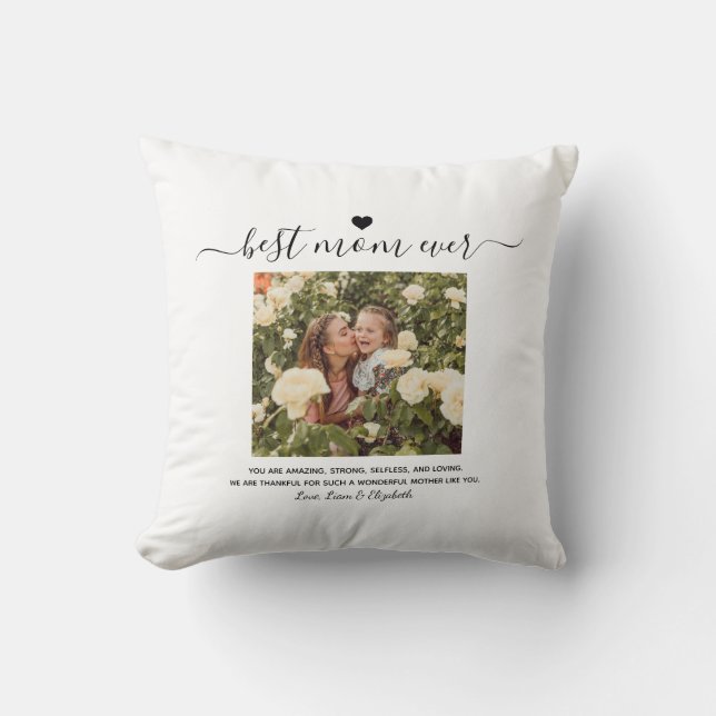 Chic Photo Best Mum Ever Mother's Day Keepsake Cushion (Front)