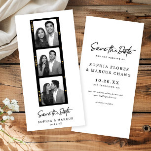 Chic Photo-booth Filmstrip Wedding Save The Date
