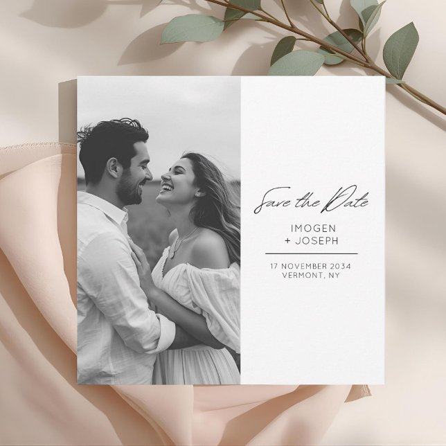 Chic Photo Chic Flat Wedding Save The Date Card (Creator Uploaded)