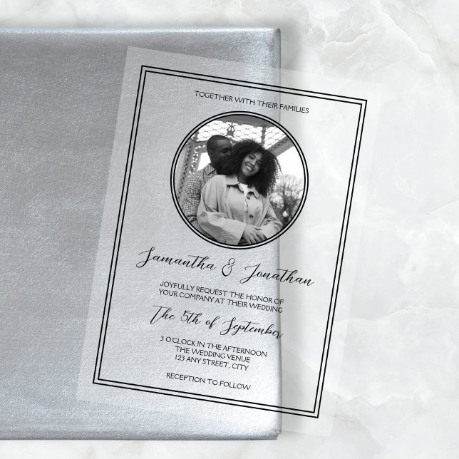 Chic Photo Classic Calligraphy Script Wedding  Acrylic Invitations (Chic Photo Classic Calligraphy Script Wedding Acrylic Invitations)