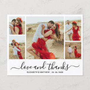 Chic Photo Collage Budget Wedding Thank You Flyer