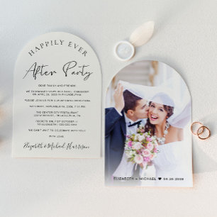 Chic Photo Cream Arch Wedding Reception Invitation