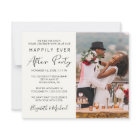 Chic Photo Cream Wedding Reception Invitation