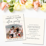 Chic Photo Cream Wedding Reception Save the Date<br><div class="desc">Chic budget-friendly light cream save the date announcement for a wedding reception or celebration party following your elopement or private wedding. The front features your photo, "Save the Date for Our Happily Ever After Party" in modern typography and a stylish script with swashes and your names and reception date. On...</div>