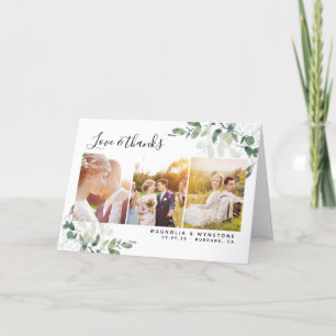 Chic Photo Eucalyptus Wedding Thank You Card