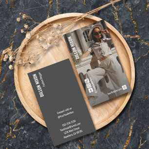 Chic Photo Fashion Social Media  Business Card
