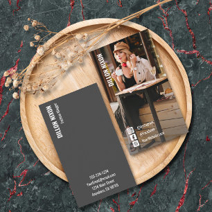 Chic Photo Fashion Social Media  Business Card