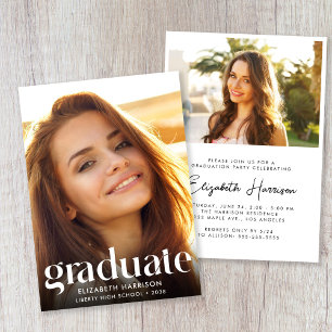 Chic Photo Graduation Party Invitation