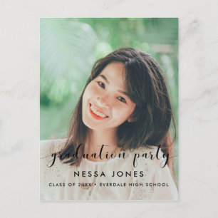 Chic Photo graduation party invitation Postcard