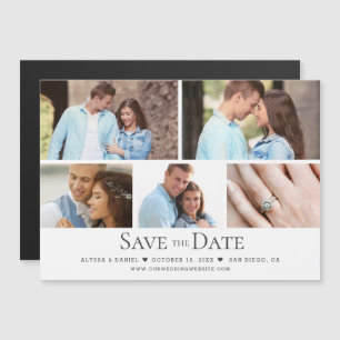 Chic Photo Grid Wedding Save the Date magnetic Invitation