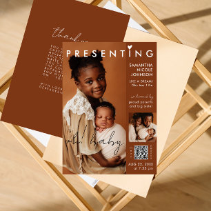 Chic Photo Magazine Cover Baby Birth Announcement