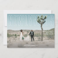 Chic Photo & Newlyweds Typography Horizontal