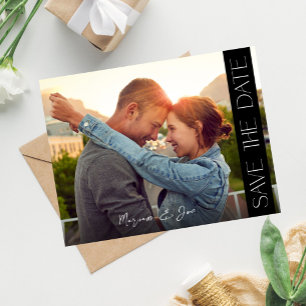 Chic Photo Strip Save the Date Invitation