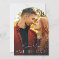 Chic Photo Suprise Verti Save the Date Arc