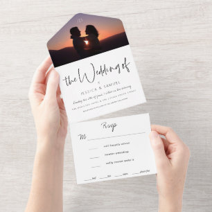 Chic Photo Wedding All In One Invitation