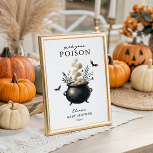 Chic 'Pick your Poison' Halloween Drinks Sign