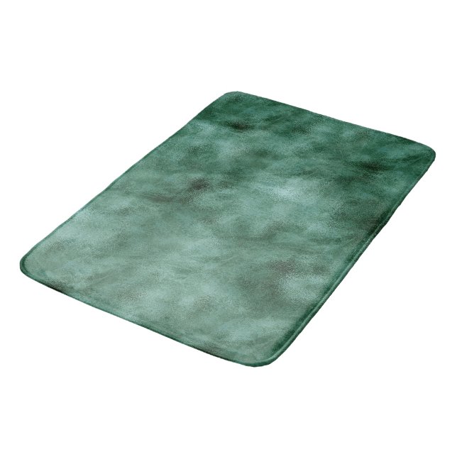 Chic Pine Teal Green Bath Mat (Angled)