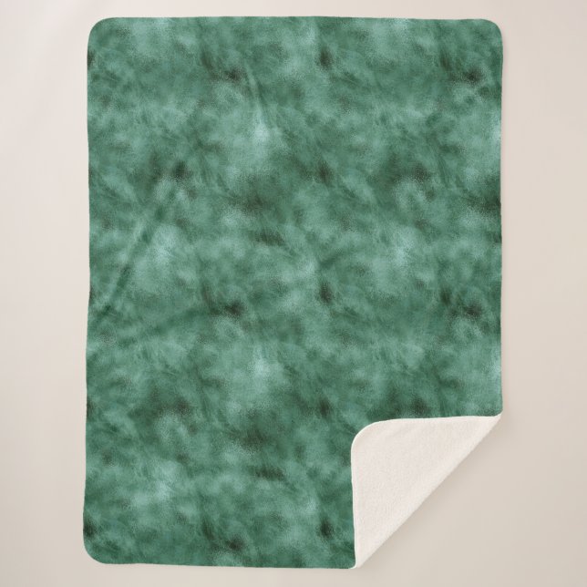 Chic Pine Teal Green Sherpa Blanket (Front)