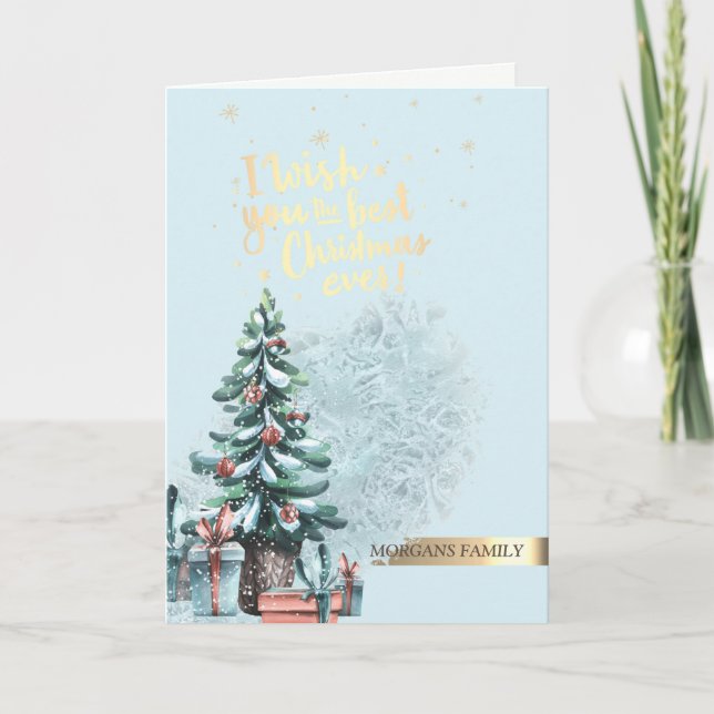 Chic Pine Tree Holiday Card (Front)