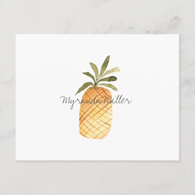 Chic Pineapple Personalised Recipe Card (Back)