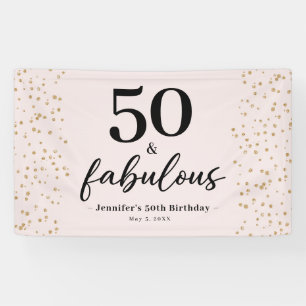 Chic Pink 50 and Fabulous 50th Birthday Banner