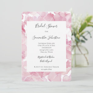 Chic Pink Abstract Bridal Shower Invitation
