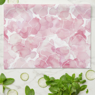 Chic Pink Abstract   Tea Towel