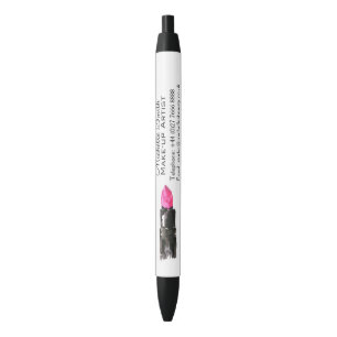 Chic pink and black watercolor lipstick Makeup Ink Pen