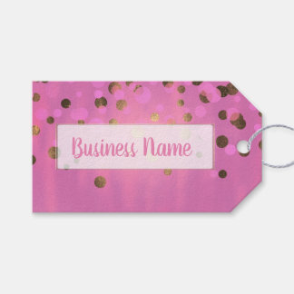 Chic Pink and Gold Custom Business Tags