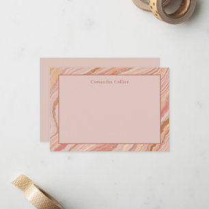 Chic Pink and Gold Marble Modern Card