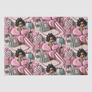 Chic Pink And Green Tissue Paper