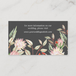 Chic Pink and Grey Australian Floral Website Card. Enclosure Card