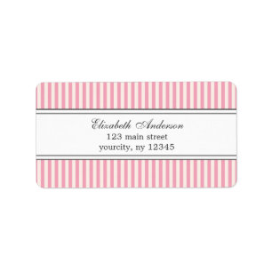 Chic Pink and White Stripes Pattern Labels