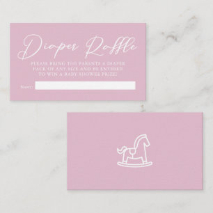 Chic Pink Baby Shower Diaper Raffle Enclosure Card