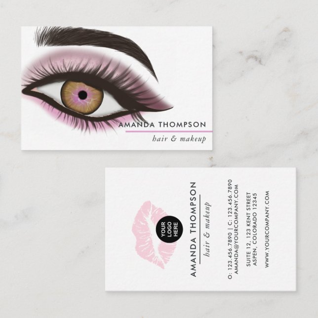 Chic Pink Beauty Fashion Business Card (Front/Back)