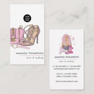 Chic Pink Beauty Fashion Business Card