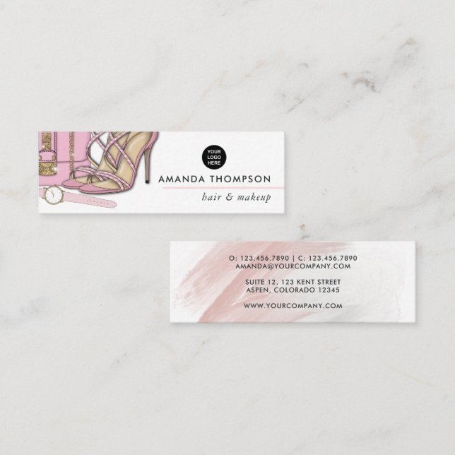 Chic Pink Beauty Fashion Business Card (Front/Back)