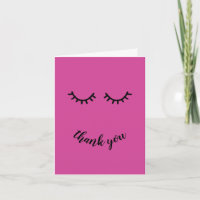 Chic Pink Black Eyelashes Thank You
