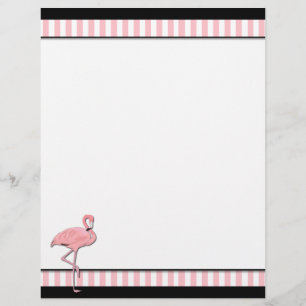 Chic Pink & Black Flamingo Business Letterhead Template