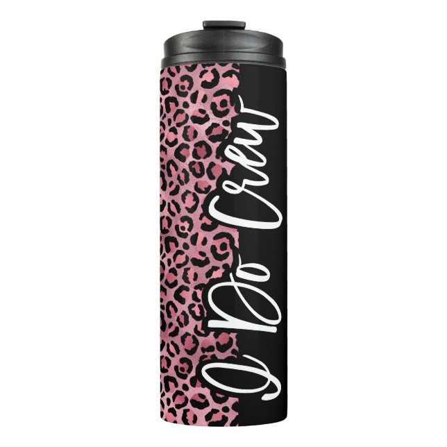Chic Pink & Black Leopard Bachelorette Tumbler (Front)