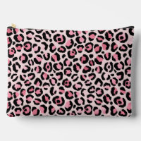 Chic pink black leopard pattern